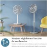 Ventilateur sur Pied - PHILIPS - CX2550/00 - Hauteur réglable 82-125