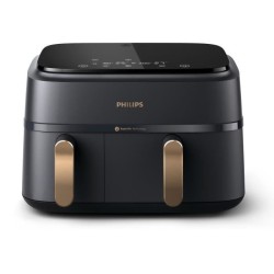 Friteuse sans huile PHILIPS - Airfryer NA352/04 - Double cuve 9L - 8 p