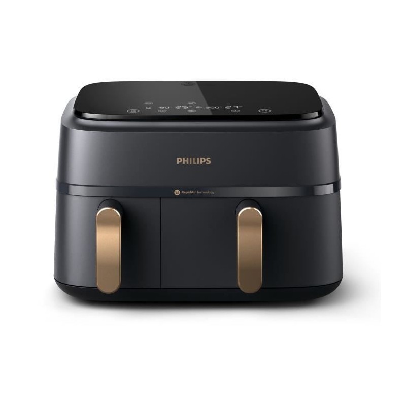 Friteuse sans huile PHILIPS - Airfryer NA352/04 - Double cuve 9L - 8 p Friteuse sans huile PHILIPS - Airfryer NA352/04 - Double cuve 9L - 8 p