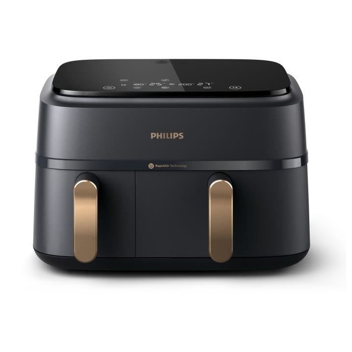 Friteuse sans huile PHILIPS - Airfryer NA352/04 - Double cuve 9L - 8 programmes de cuisson - Accessoires inclus - 2750W Friteuse sans huile PHILIPS - Airfryer NA352/04 - Double cuve 9L - 8 programmes de cuisson - Accessoires inclus - 2750W