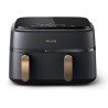 Friteuse sans huile PHILIPS - Airfryer NA352/04 - Double cuve 9L - 8 p