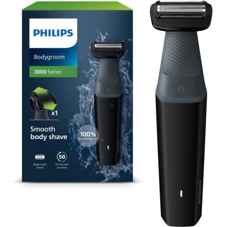 Tondeuse corps - PHILIPS - BG3017/01 - 5 W - 50 min - Étanche - Gris