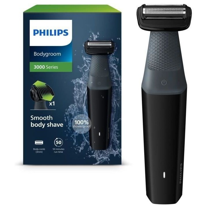Tondeuse corps - PHILIPS - BG3017/01 - 5 W - 50 min - Étanche - Gris Tondeuse corps - PHILIPS - BG3017/01 - 5 W - 50 min - Étanche - Gris