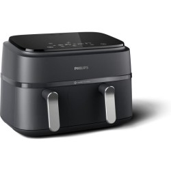 Friteuse sans huile PHILIPS - Airfryer NA351/00 - Double cuve 9L - 8 p
