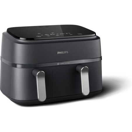 Friteuse sans huile PHILIPS - Airfryer NA351/00 - Double cuve 9L - 8 p