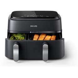 Friteuse sans huile PHILIPS - Airfryer NA351/00 - Double cuve 9L - 8 p