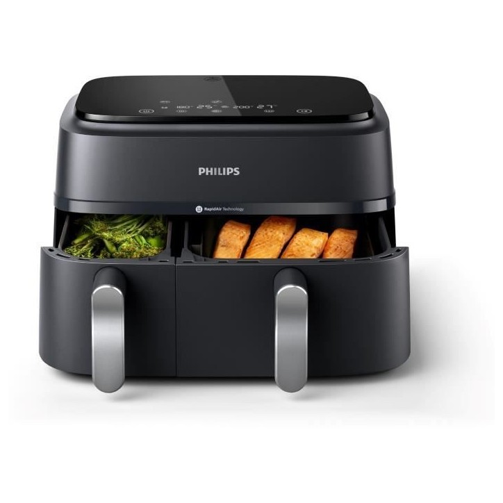 Friteuse sans huile PHILIPS - Airfryer NA351/00 - Double cuve 9L - 8 programmes de cuisson - 2750W Friteuse sans huile PHILIPS - Airfryer NA351/00 - Double cuve 9L - 8 programmes de cuisson - 2750W