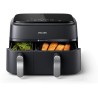 Friteuse sans huile PHILIPS - Airfryer NA351/00 - Double cuve 9L - 8 p