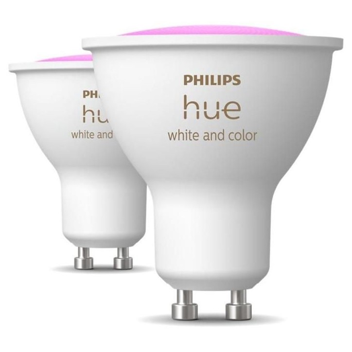 Ampoules LED connectées de marque PHILIPS, offrant une luminosité ajustable et une large gamme de couleurs. Ampoules LED connectées de marque PHILIPS, offrant une luminosité ajustable et une large gamme de couleurs.