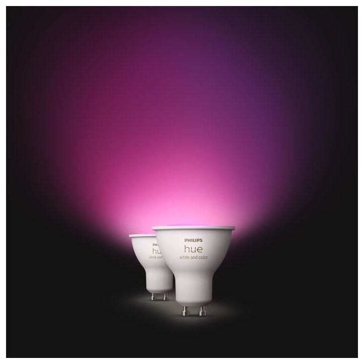 Ampoules LED connectées de marque PHILIPS, offrant une luminosité ajustable et une large gamme de couleurs. Ampoules LED connectées de marque PHILIPS, offrant une luminosité ajustable et une large gamme de couleurs.