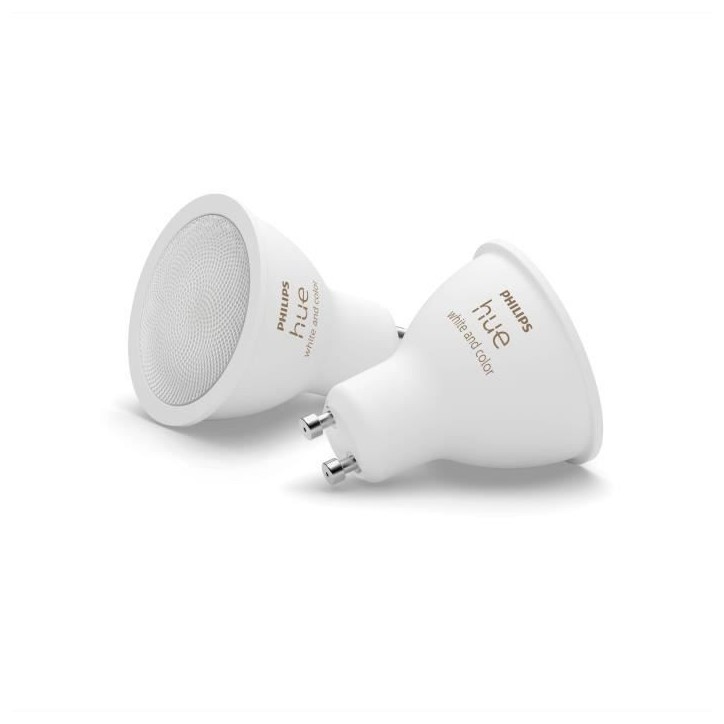 Ampoules LED connectées de marque PHILIPS, offrant une luminosité ajustable et une large gamme de couleurs. Ampoules LED connectées de marque PHILIPS, offrant une luminosité ajustable et une large gamme de couleurs.