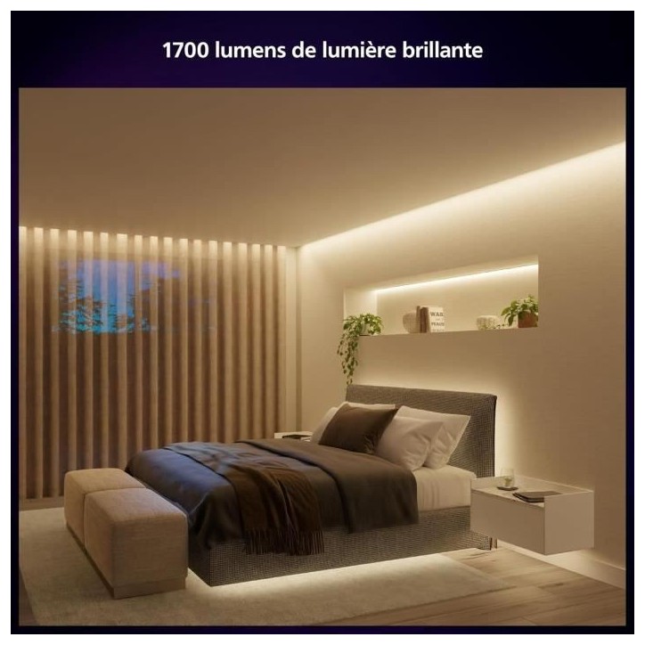 Ruban connecté - Philips Hue - Solo Lightstrip - 5 m - Blanc - LED intégrée Ruban connecté - Philips Hue - Solo Lightstrip - 5 m - Blanc - LED intégrée