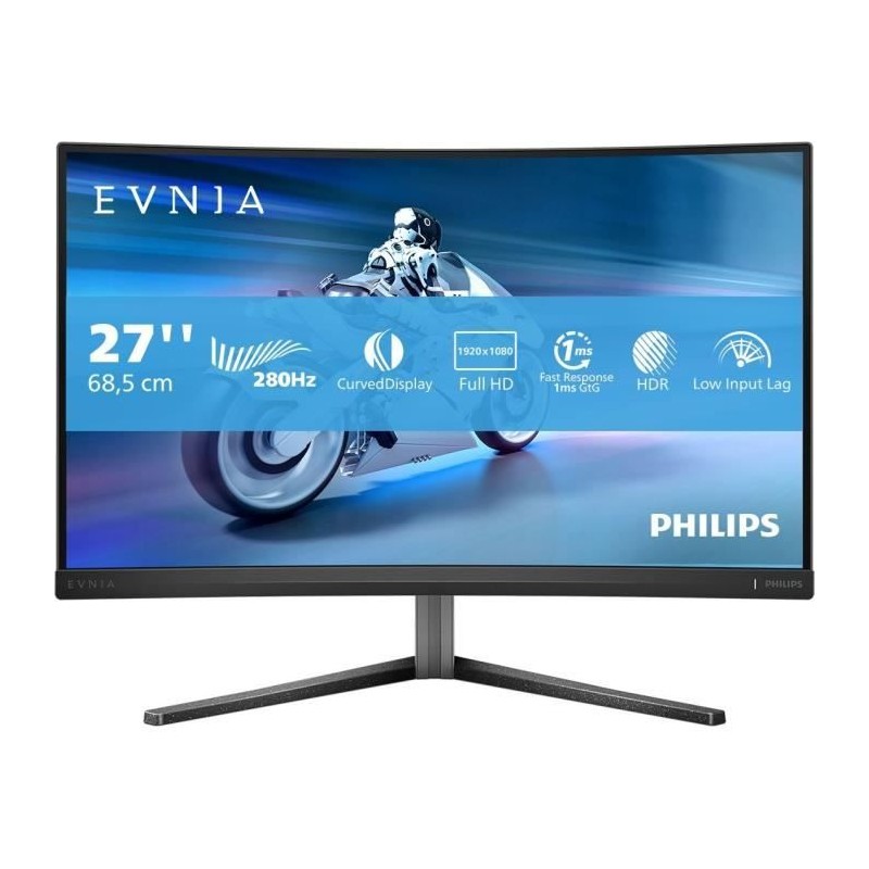 Ecran PC Gamer Incurvé - Philips - 27 - FHD - 280Hz - Dalle Fast VA - Ecran PC Gamer Incurvé - Philips - 27 - FHD - 280Hz - Dalle Fast VA -