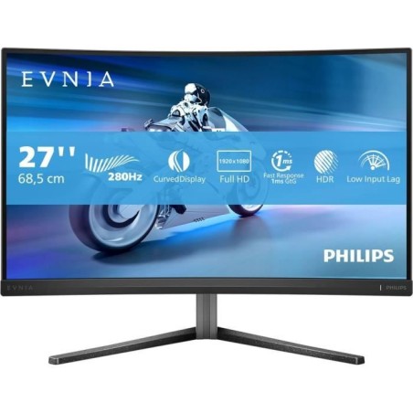 Ecran PC Gamer Incurvé - Philips - 27 - FHD - 280Hz - Dalle Fast VA -