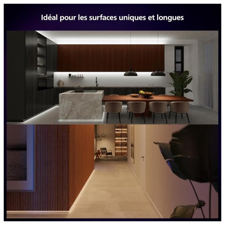 Ruban LED - PHILIPS - Hue W C Lightstrip Solo - 10m - Contrôle couleur - Économie d'énergie - Intérieur Ruban LED - PHILIPS - Hue W C Lightstrip Solo - 10m - Contrôle couleur - Économie d'énergie - Intérieur