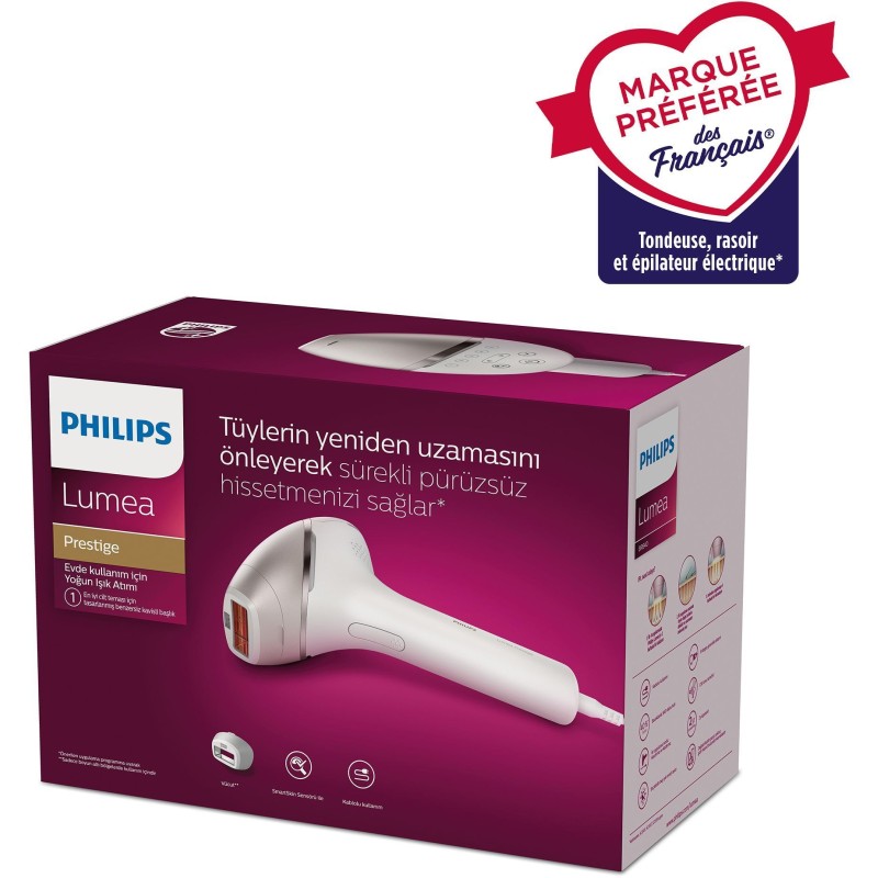 Philips Epilateur a lumiere pulsée & laser blanc/gris - BRI940/00 Philips Epilateur a lumiere pulsée & laser blanc/gris - BRI940/00