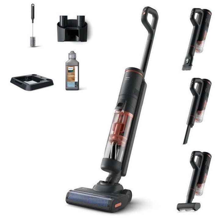 Aspirateur Balai Laveur sans fil - PHILIPS XW6264/11 - 21,6 V - 450 ml - 2500 trs/min - Corail Aspirateur Balai Laveur sans fil - PHILIPS XW6264/11 - 21,6 V - 450 ml - 2500 trs/min - Corail