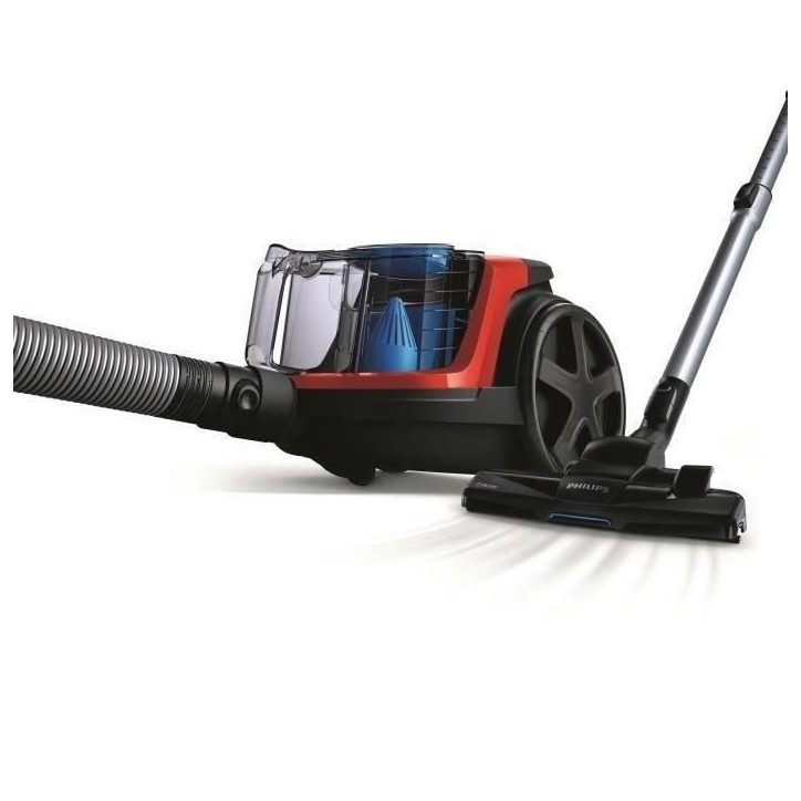 Aspirateur traîneau sans sac - PHILIPS FC9330/09 PowerPro Compact - 900 W - 76 dB - Filtre Anti-allergie - Rouge Aspirateur traîneau sans sac - PHILIPS FC9330/09 PowerPro Compact - 900 W - 76 dB - Filtre Anti-allergie - Rouge