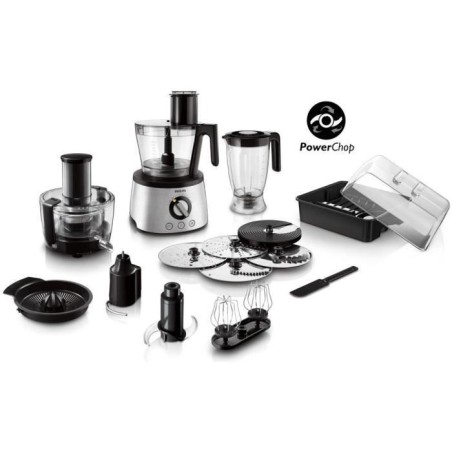 Robot de cuisine 6-en-1 - PHILIPS - HR7778/00 - 1300 W - 3,4 L - Inox