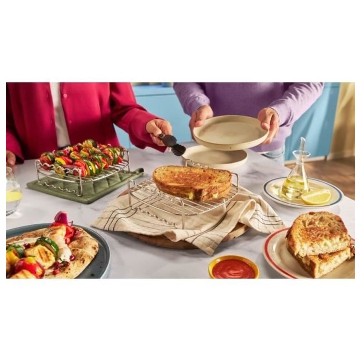 Accessoire friteuse sans huile PHILIPS - HD9905/00 - Grille double niveau - Pics a brochettes