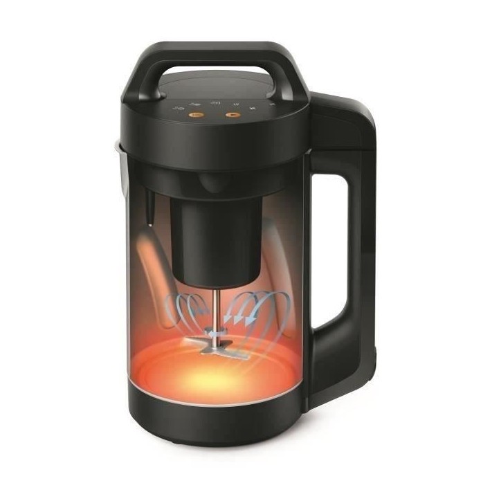 Blender chauffant - PHILIPS - 1000W - bol 1.2 L - Soup Maker - 5 programmes - inox/noir - HR2203/80 Blender chauffant - PHILIPS - 1000W - bol 1.2 L - Soup Maker - 5 programmes - inox/noir - HR2203/80
