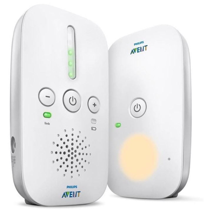 Ecoute-bébé SCD 502/26 - PHILIPS AVENT - Audio DECT - Gris/Blanc - Portée 300m - Volume réglable - Autonomie 24h