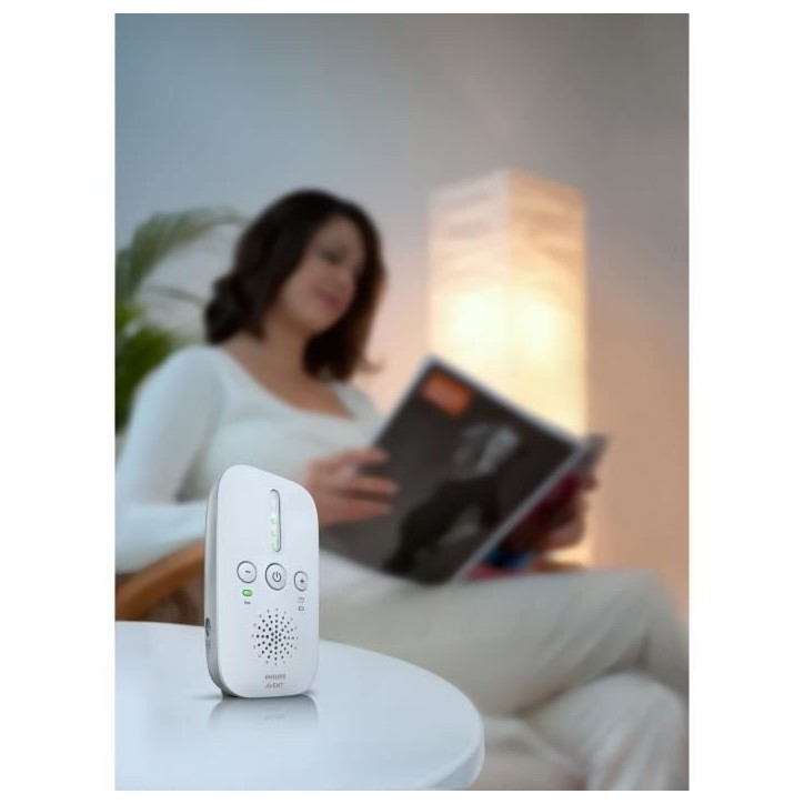 Ecoute-bébé SCD 502/26 - PHILIPS AVENT - Audio DECT - Gris/Blanc - Portée 300m - Volume réglable - Autonomie 24h