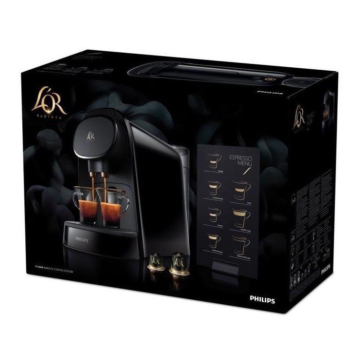 Cafetiere a dosette ou capsule - PHILIPS - L'Or Barista Original - LM8012/60 - Capacité réservoir 1L - Noir Piano Cafetiere a dosette ou capsule - PHILIPS - L'Or Barista Original - LM8012/60 - Capacité réservoir 1L - Noir Piano