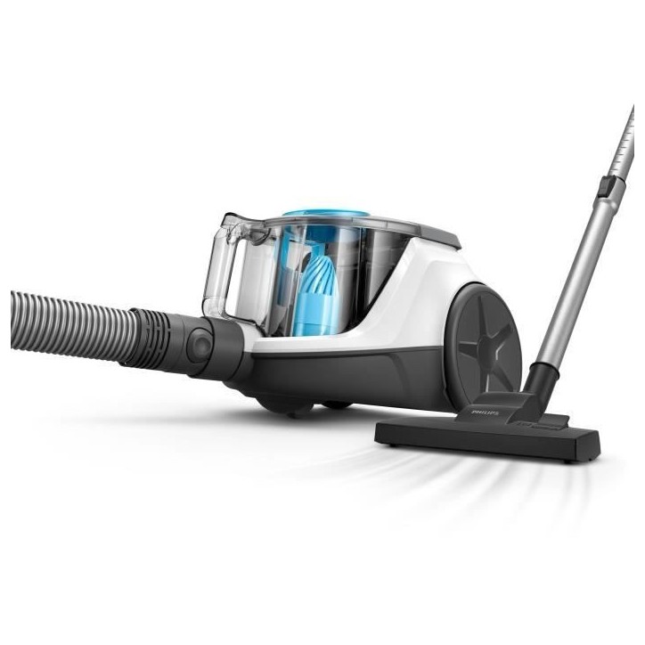 PHILIPS XB2122/09 Aspirateur sans sac Series 2000 - 850W - PowerCyclone 4 - 77dB - Blanc et bleu PHILIPS XB2122/09 Aspirateur sans sac Series 2000 - 850W - PowerCyclone 4 - 77dB - Blanc et bleu
