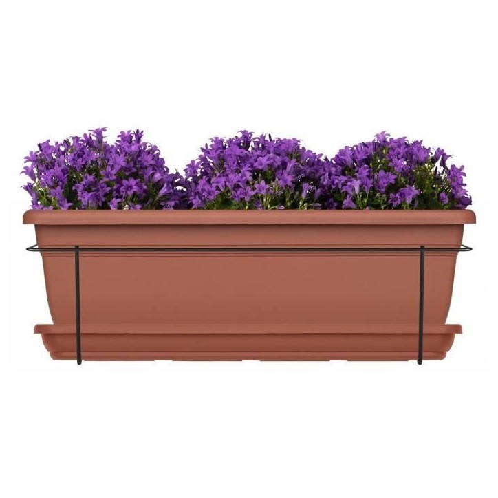 Kit jardiniere avec support en métal et plateau - GARDEN ID Relax - Terra. 50 cm - Recyclé et 100% recyclable - Volume pour pl