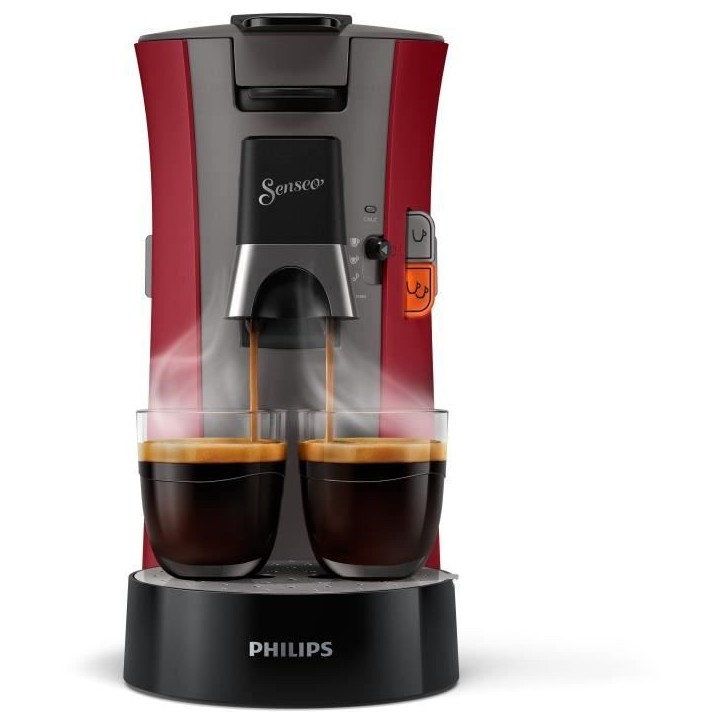 Machine a café dosettes SENSEO - PHILIPS - CSA240/91 - Select Eco - 1450 W - Rouge intense