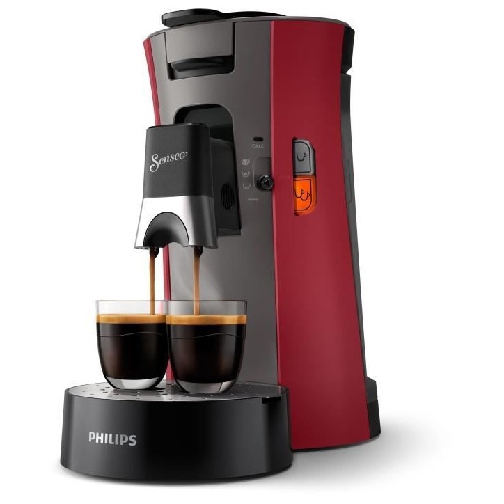 Machine a café dosettes SENSEO - PHILIPS - CSA240/91 - Select Eco - 1450 W - Rouge intense