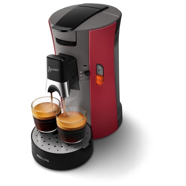 Machine a café dosettes SENSEO - PHILIPS - CSA240/91 - Select Eco - 1450 W - Rouge intense
