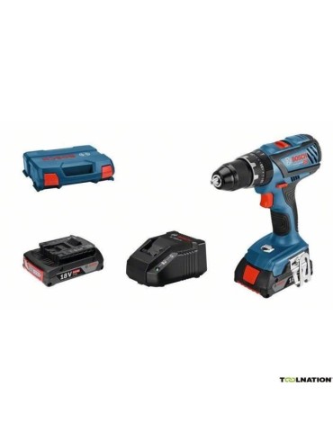 Perceuse a Percussion Bosch Professional GSB 18V-28 (couple:28/63/- Nm) + 2 batteries 2,0Ah + chargeur + L-Case - 06019H400B