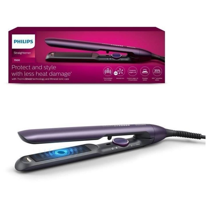 Lisseur électrique - PHILIPS - BHS752/00 - Series 7000 - Plaque céramique - Violet intense métallisé Lisseur électrique - PHILIPS - BHS752/00 - Series 7000 - Plaque céramique - Violet intense métallisé