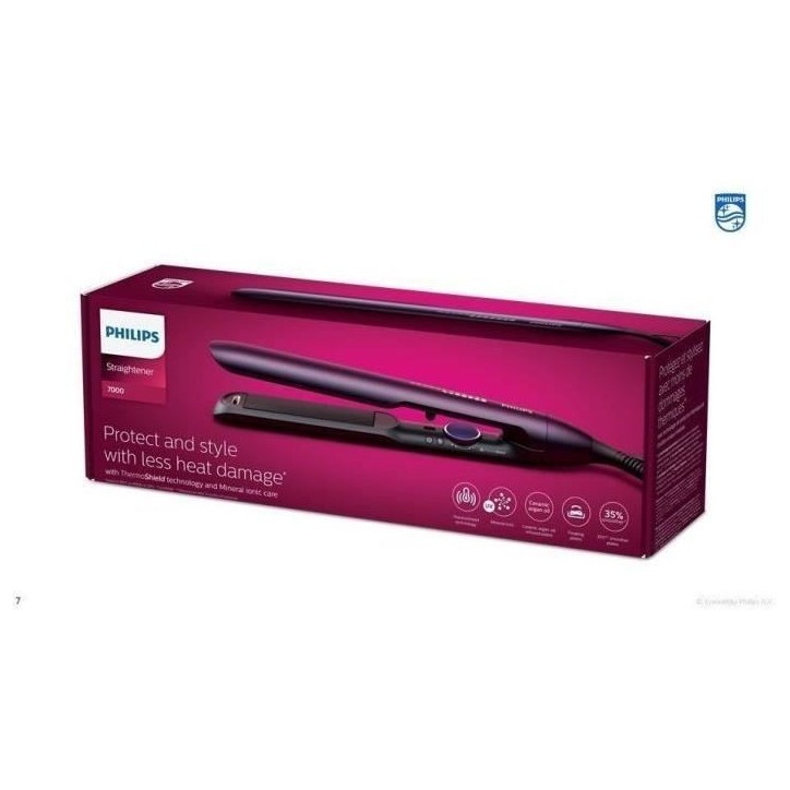 Lisseur électrique - PHILIPS - BHS752/00 - Series 7000 - Plaque céramique - Violet intense métallisé Lisseur électrique - PHILIPS - BHS752/00 - Series 7000 - Plaque céramique - Violet intense métallisé