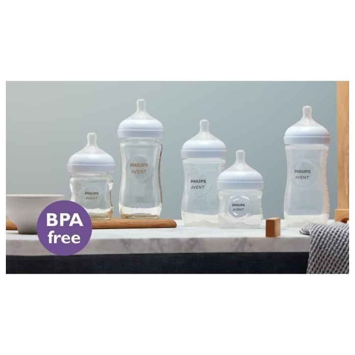 Kit nouveau-né - PHILIPS AVENT - Natural 3.0 - 2 Biberons 125ml + 2 Biberons 260ml + Sucette Ultra Douce 0-6M + Goupillon Kit nouveau-né - PHILIPS AVENT - Natural 3.0 - 2 Biberons 125ml + 2 Biberons 260ml + Sucette Ultra Douce 0-6M + Goupillon