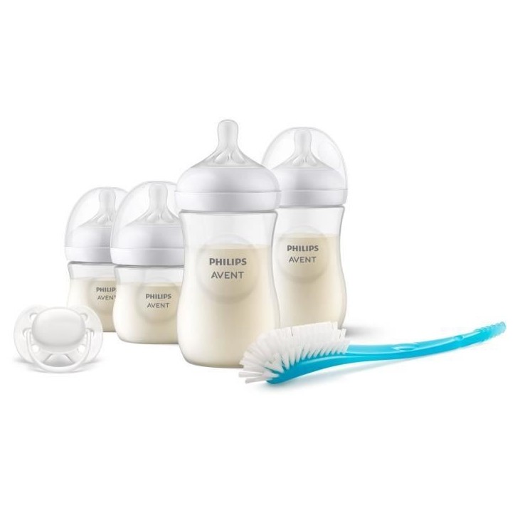Kit nouveau-né - PHILIPS AVENT - Natural 3.0 - 2 Biberons 125ml + 2 Biberons 260ml + Sucette Ultra Douce 0-6M + Goupillon Kit nouveau-né - PHILIPS AVENT - Natural 3.0 - 2 Biberons 125ml + 2 Biberons 260ml + Sucette Ultra Douce 0-6M + Goupillon