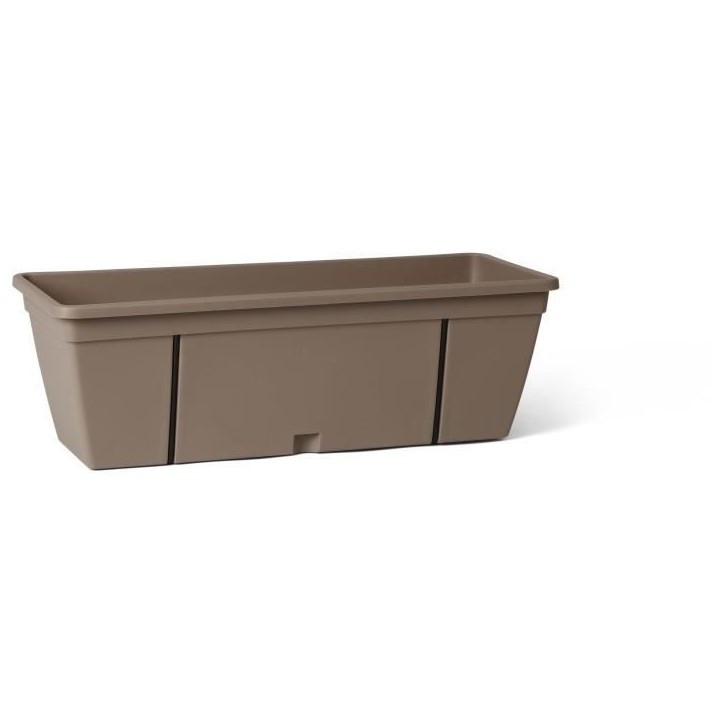 Kit jardiniere avec crochet en métal, réserve d'eau et écarteur pour les écoulements - GARDEN ID Smart - Taupe 50 cm
