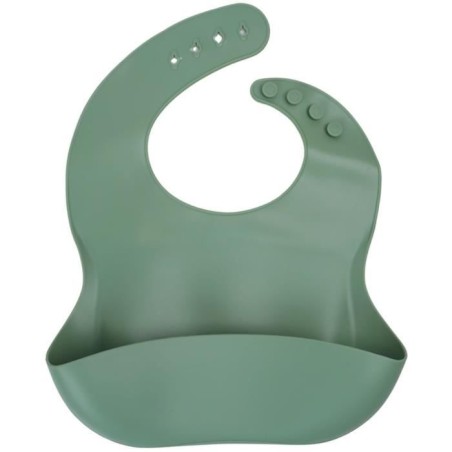 Lot de 2 bavoirs - THERMOBABY - Silicone - Vert Cactus et Gris - Etanches et réglables