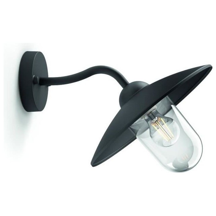 Applique d'extérieur Philips - Hammock - Noir - Verre transparent - IP44 Applique d'extérieur Philips - Hammock - Noir - Verre transparent - IP44