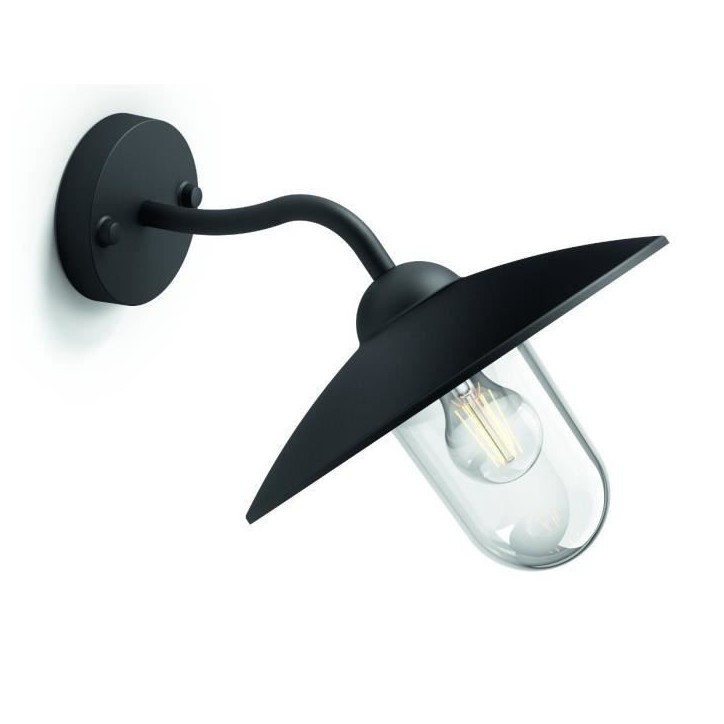 Applique d'extérieur Philips - Hammock - Noir - Verre transparent - IP44 Applique d'extérieur Philips - Hammock - Noir - Verre transparent - IP44