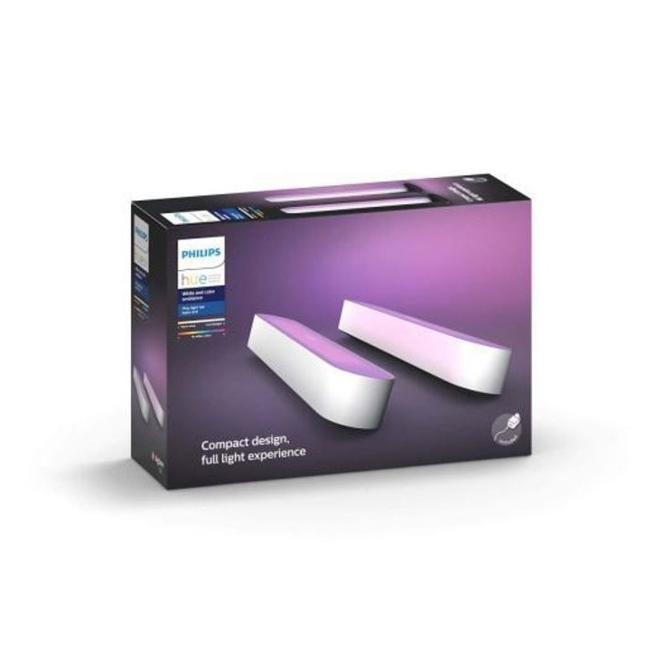 Philips Hue Play Pack x2 - Blanc - LED compatible Bluetooth - Lumiere connectée Philips Hue Play Pack x2 - Blanc - LED compatible Bluetooth - Lumiere connectée