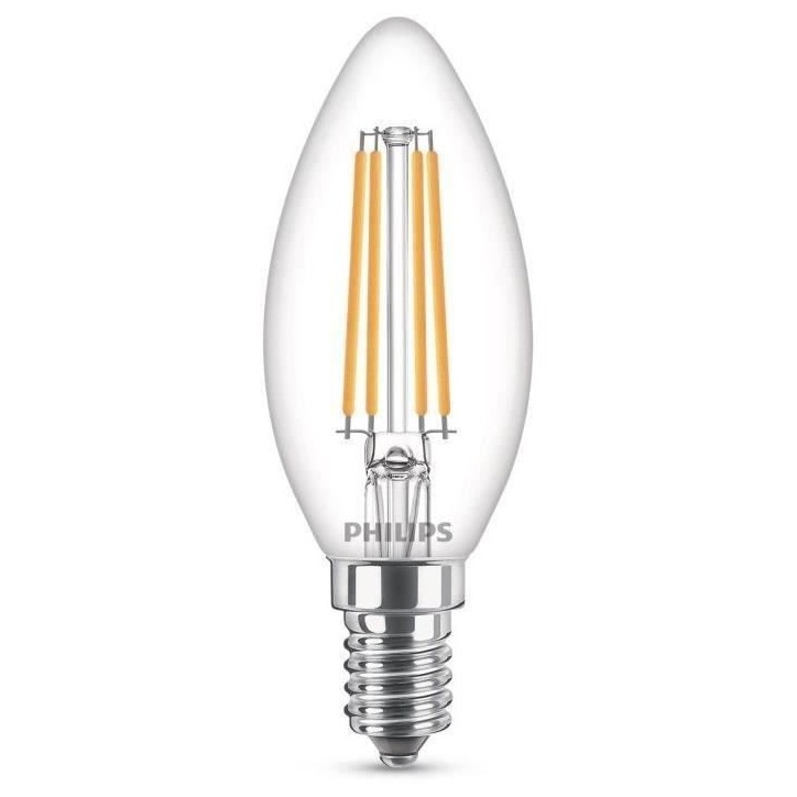 Ampoule LED Philips Equivalent 60W E14 Blanc chaud Non dimmable - Verre