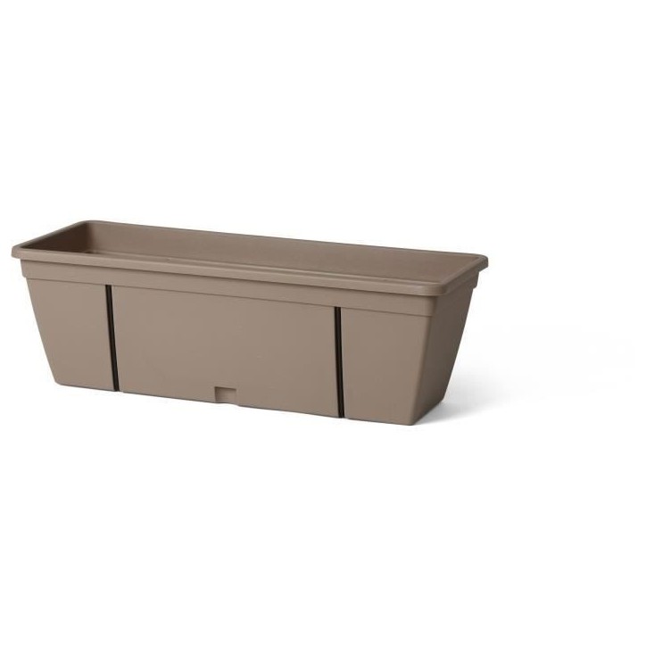 Kit jardiniere avec crochet en métal, réserve d'eau et écarteur pour les écoulements - GARDEN ID Smart - Taupe 50 cm