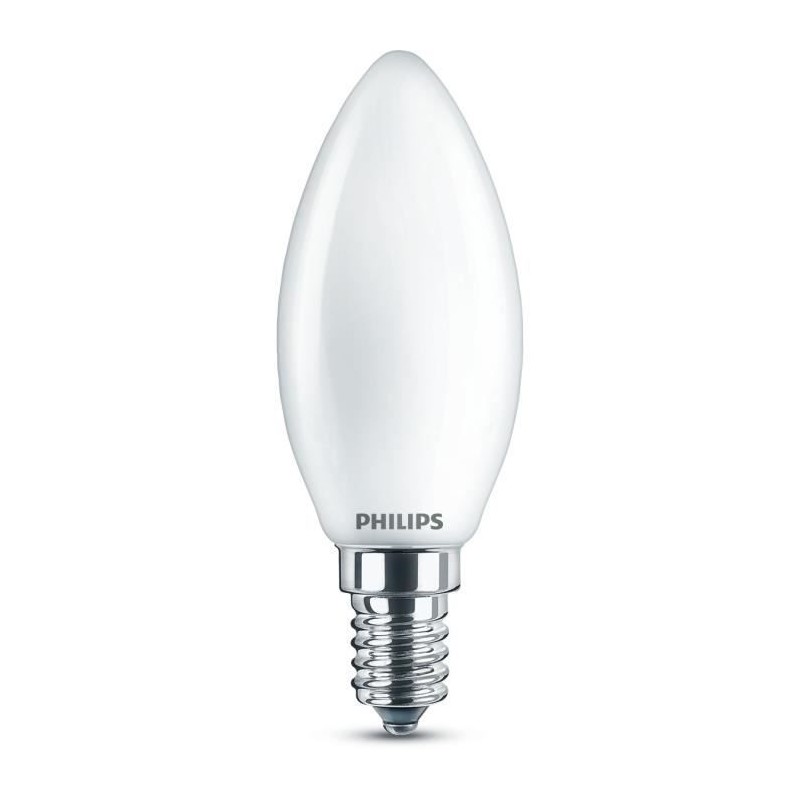 PHILIPS LED Classic 40W Flamme E14 Blanc Chaud Dépolie Non Dimmable PHILIPS LED Classic 40W Flamme E14 Blanc Chaud Dépolie Non Dimmable