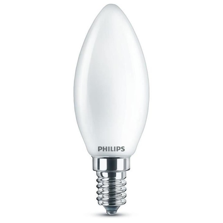 PHILIPS LED Classic 40W Flamme E14 Blanc Chaud Dépolie Non Dimmable PHILIPS LED Classic 40W Flamme E14 Blanc Chaud Dépolie Non Dimmable