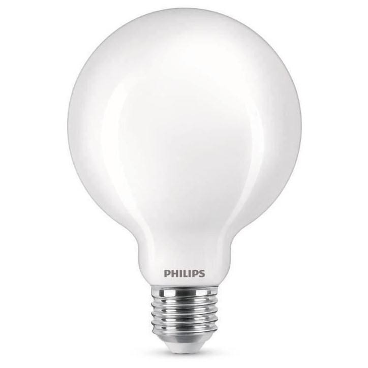 Philips ampoule LED Equivalent 60W E27 Blanc chaud non dimmable, verre Philips ampoule LED Equivalent 60W E27 Blanc chaud non dimmable, verre