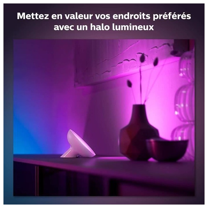 Philips Hue White & Color Ambiance, lampe Bloom, Noir, compatible Bluetooth, fonctionne avec Alexa, Google et Homekit Philips Hue White & Color Ambiance, lampe Bloom, Noir, compatible Bluetooth, fonctionne avec Alexa, Google et Homekit