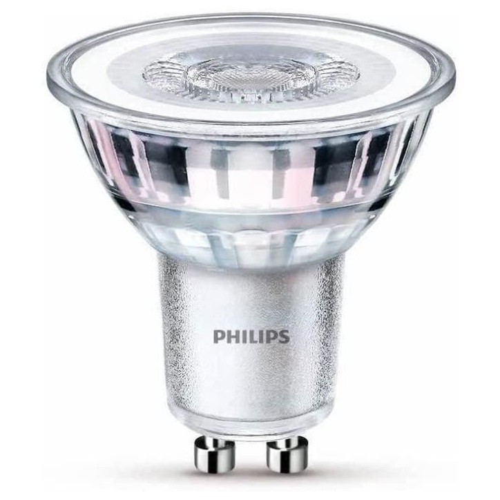 Ampoules LED GU10 Philips - Pack de 3 - 50W - Blanc chaud - Éclairage intérieur Ampoules LED GU10 Philips - Pack de 3 - 50W - Blanc chaud - Éclairage intérieur